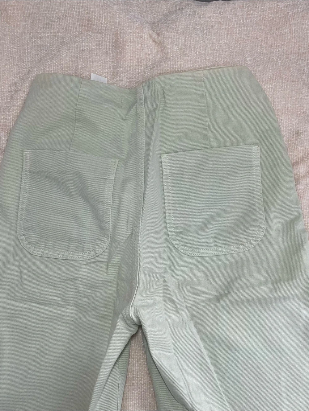 Zara Woman Mint Green Wide-Leg Jeans Front Patch pockets size 2 100% cotton - Picture 6 of 12